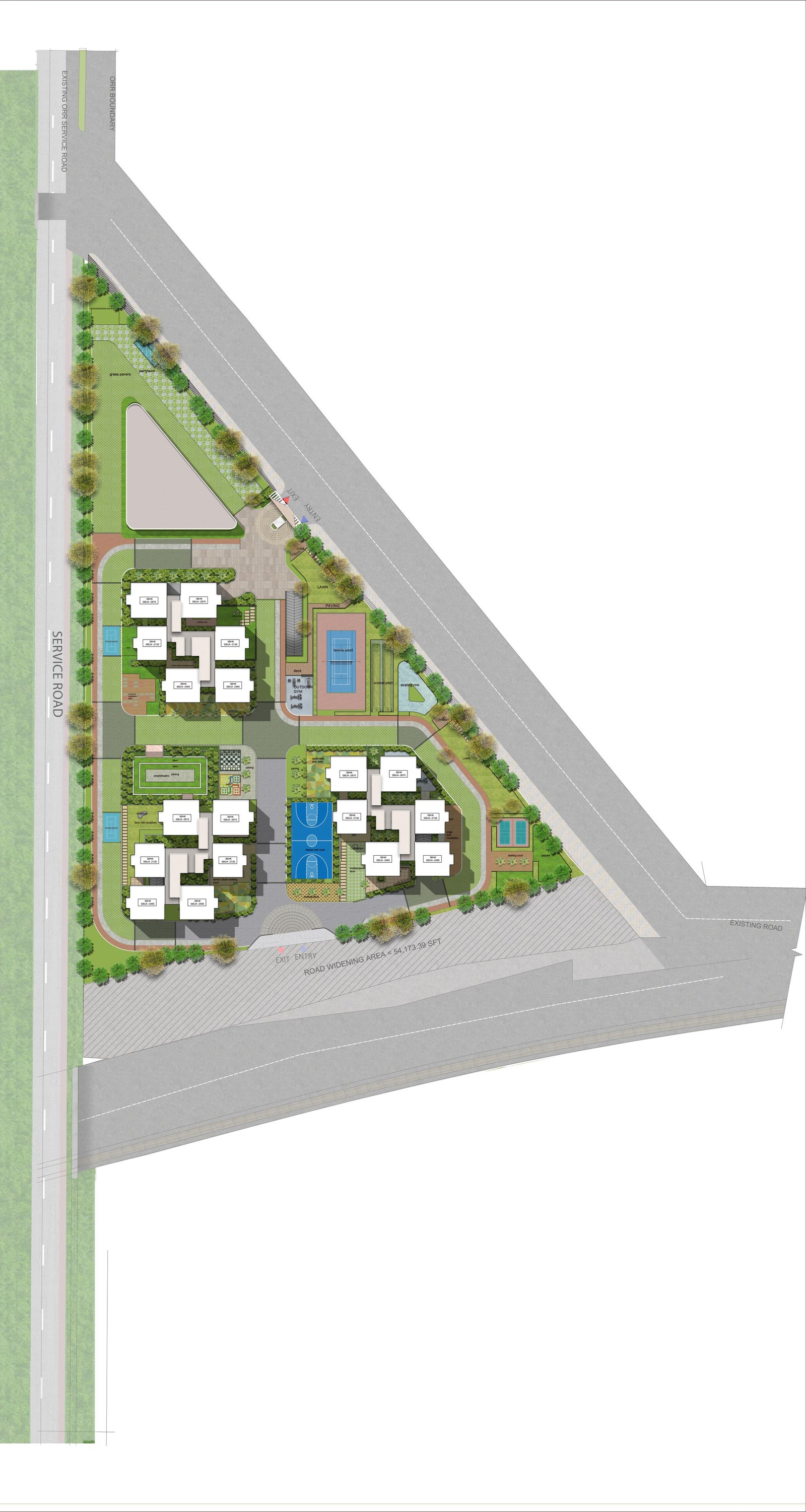 Fifth Avenue master plan, aerial